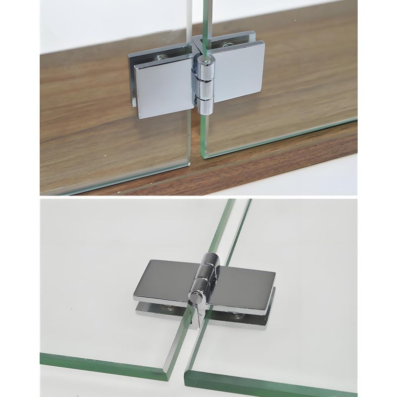 WANLIAN [2 Pieces] 180Â°Frameless Glass Door hinge-180 Degree Glass Shower Door Hinges clamp Suitable for 5-8mm Thickness - Image 5